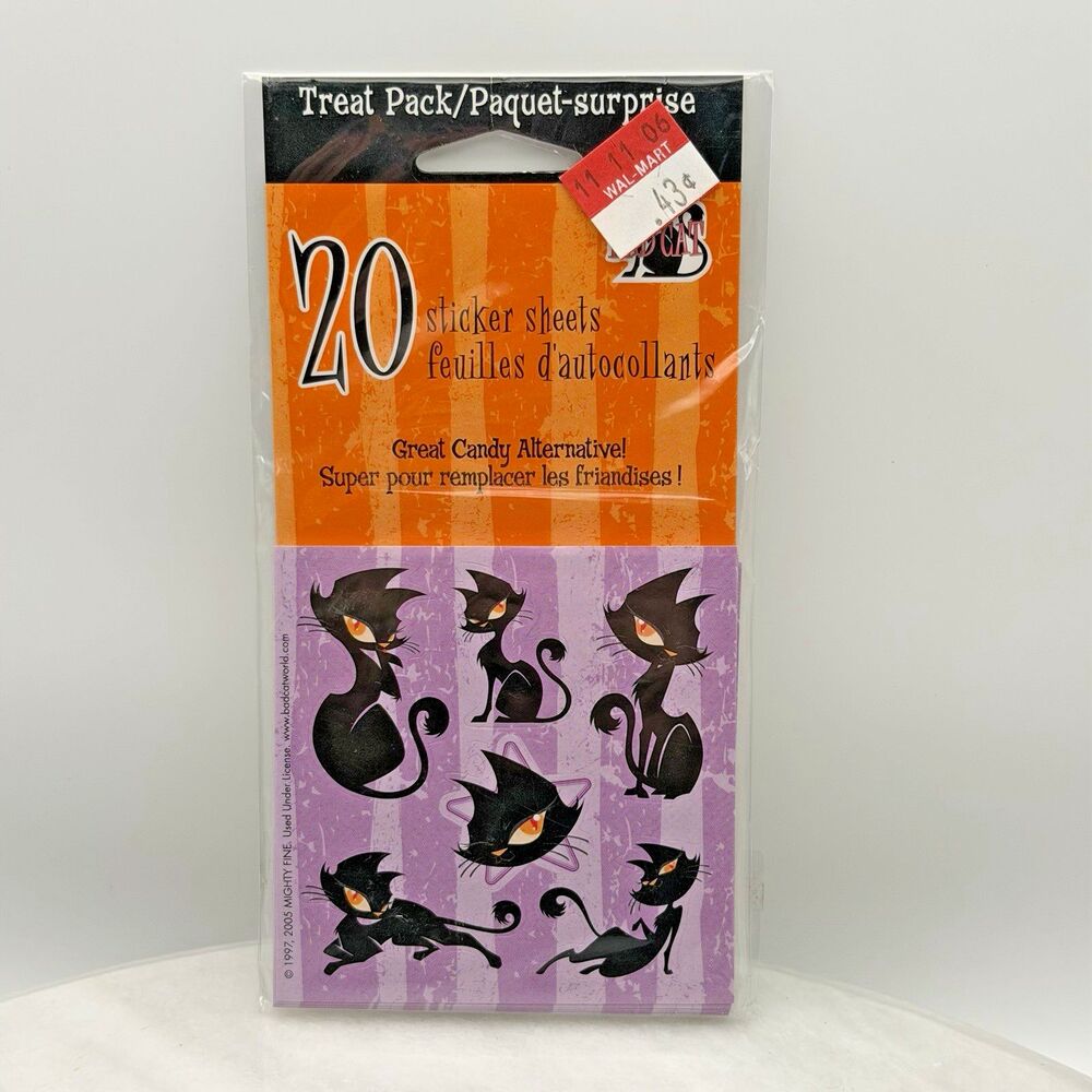 Vintage 2006 Bad Cat Stickers American Greetings 20 Sheets Sealed Halloween